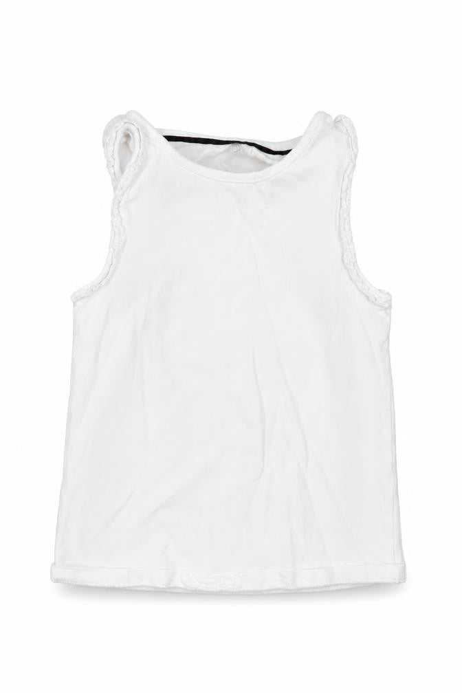 Front view of George girls’ white basic tank, size 5-6, years