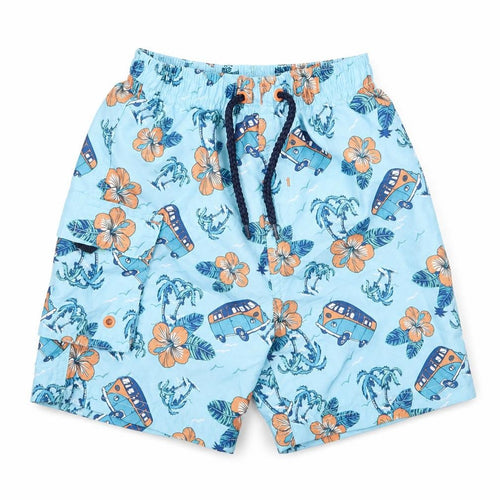 Matalan Boys Blue Floral  Cropped Trousers Size 18-24 Months