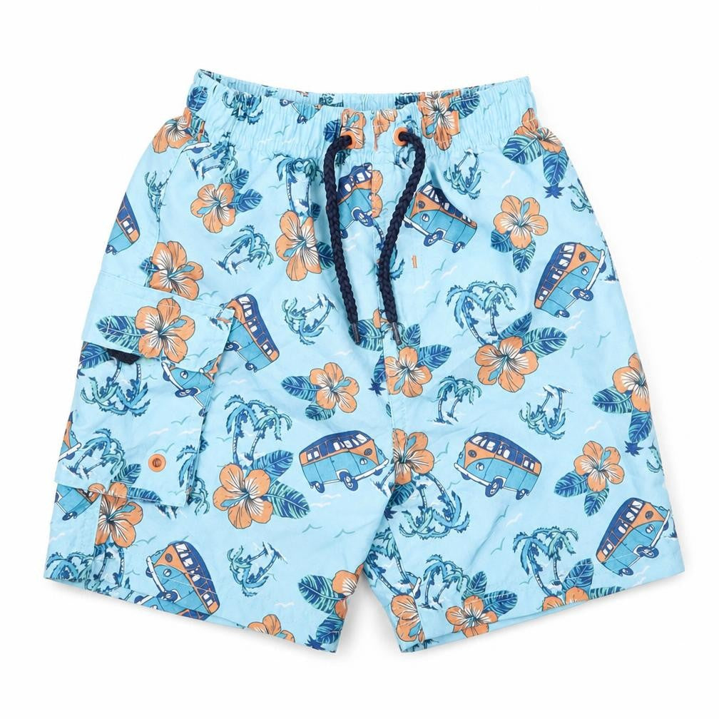 Matalan Boys Blue Floral  Cropped Trousers Size 18-24 Months