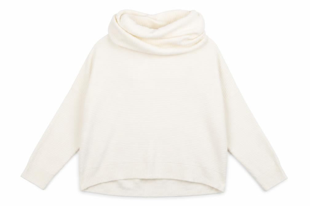 Front view of Peacocks women’s white pullover sweatshirt, size S