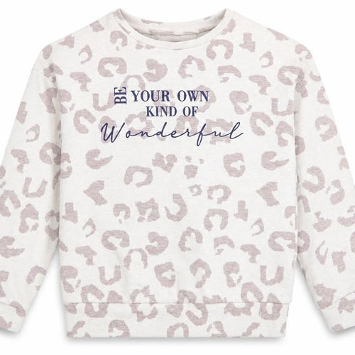 George Girls Ivory Animal Print  Pullover Sweatshirt Size 8-9 Years  - Be your own kind of wonderful Beige Blue
