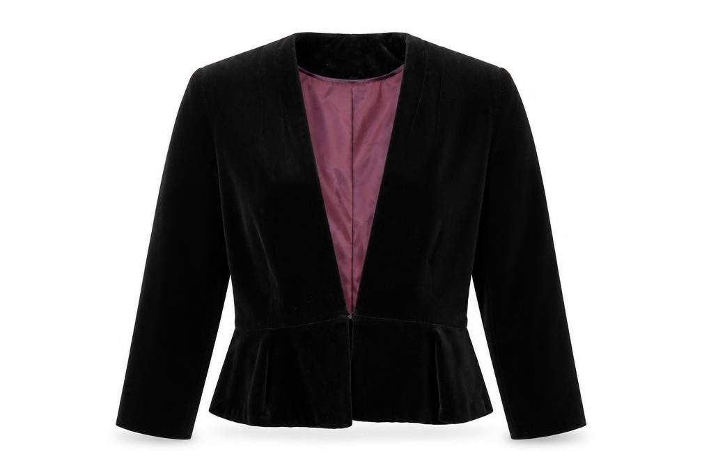Front view of South women’s black jacket, size UK 12