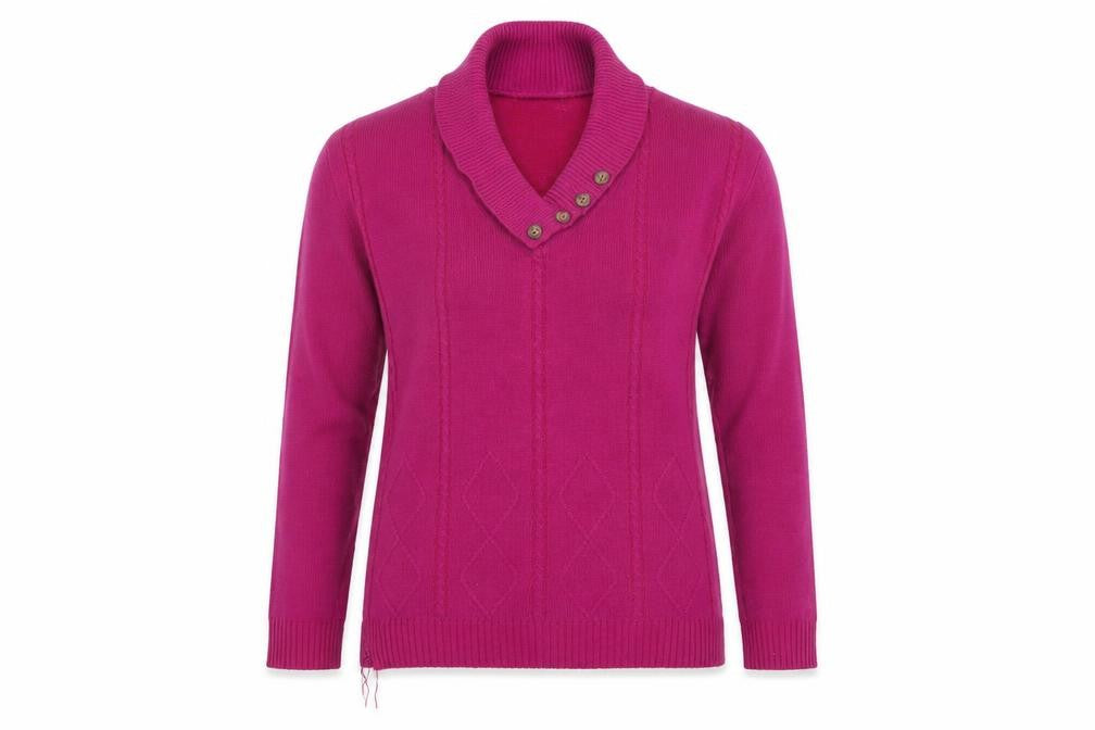 Front view of Preworn women’s pink jumper, size L