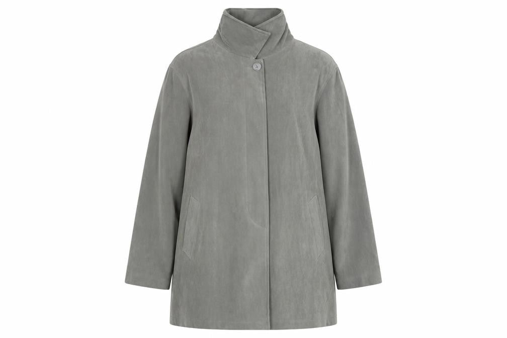 Front view of Principles women’s green overcoat coat, size M