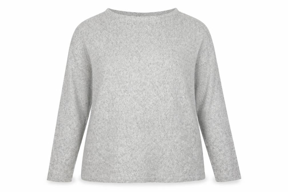Front view of Avenue women’s grey jumper, size UK 16