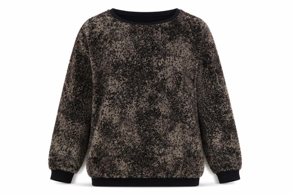 Front view of Next women’s brown animal print jumper, size UK 12