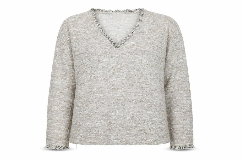 Front view of River Island women’s beige jumper, size UK 8