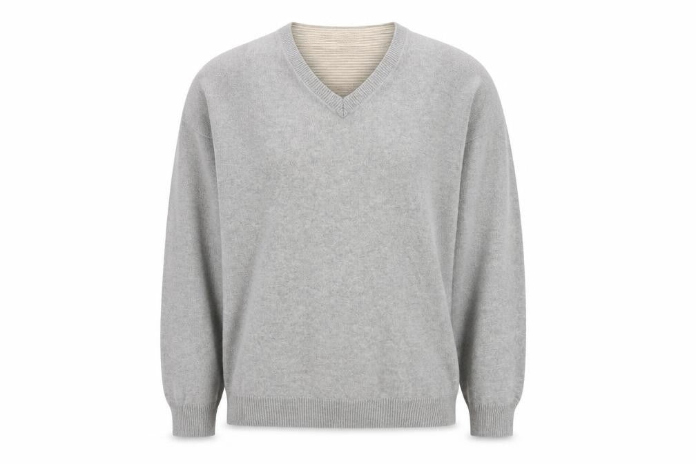 Front view of Marks & Spencer men’s grey jumper, size L