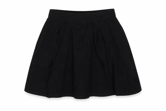 Front view of ASOS women’s black a-line skirt, size UK 4