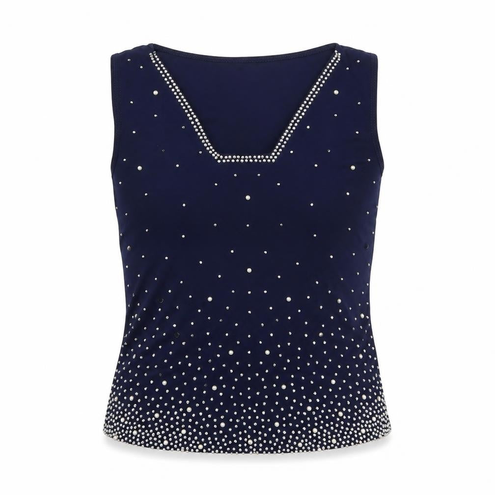 Front view of Coco Bianco women’s blue basic blouse, size S