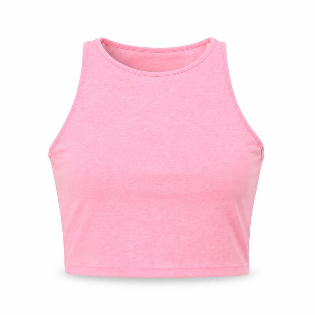 Front view of H&M women’s pink cropped tank, size S
