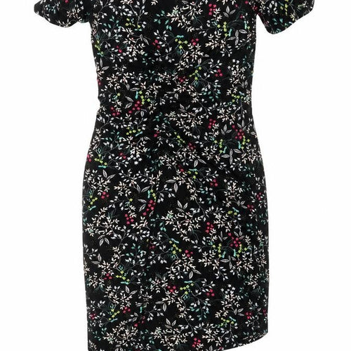 By Very Womens Black Floral  Mini  Size 10  - Asymmetric Hem