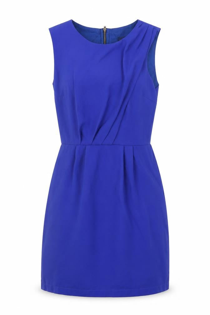 Front view of Topshop women’s blue a-line, size UK 8