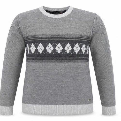 Colin Montgomerie Womens Grey Striped Knit Pullover Jumper Size S