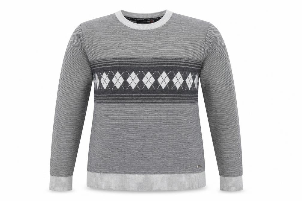 Colin Montgomerie Womens Grey Striped Knit Pullover Jumper Size S