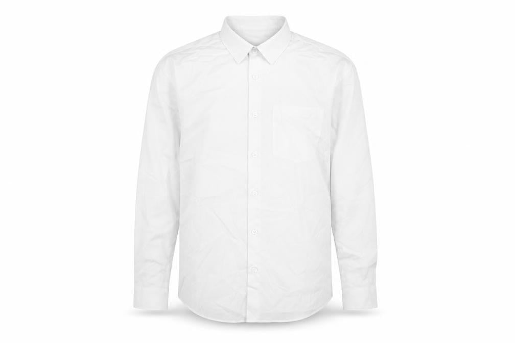 Front view of George boys’ white basic button-up, size 11-12, years