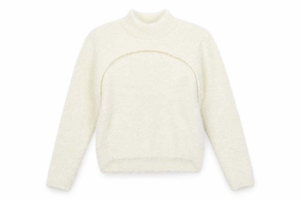 Front view of Pep&Co women’s white jumper, size L