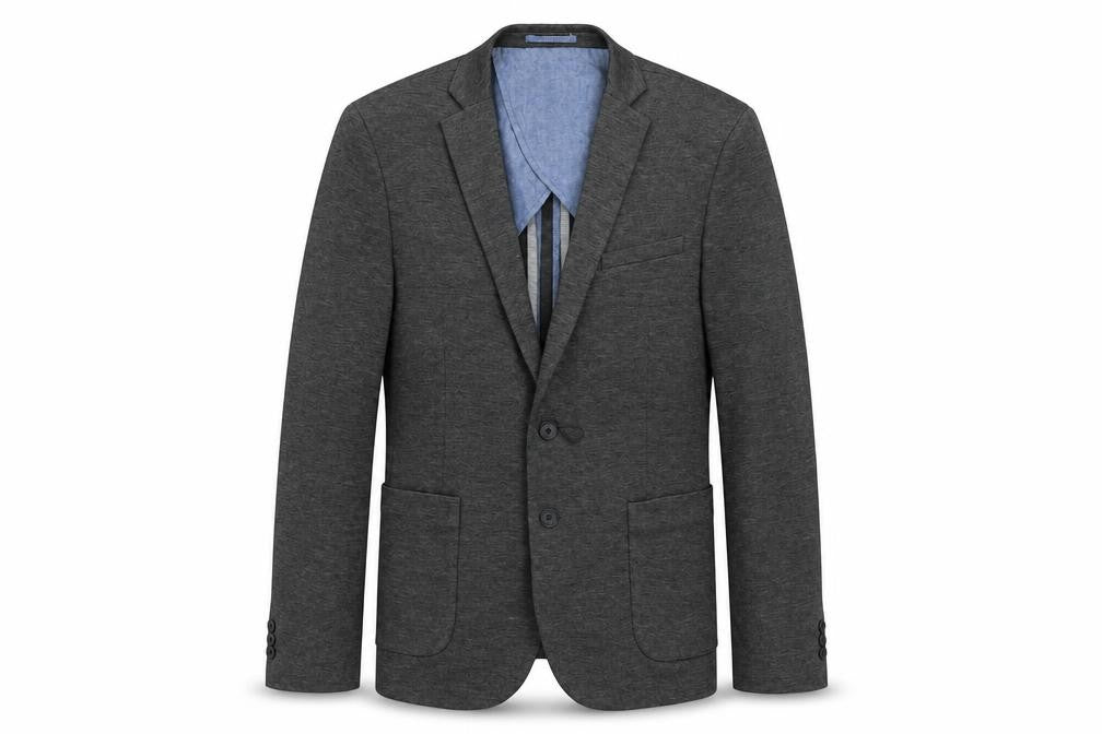 Front view of acw85 men’s grey jacket blazer, size L