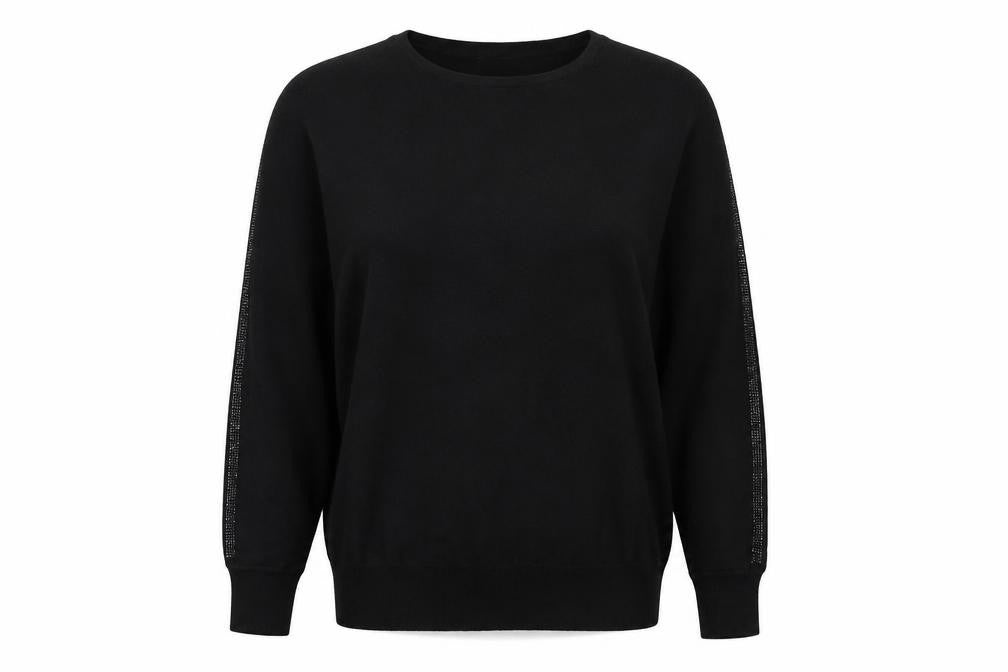 Front view of Primark women’s black knit jumper, size UK 12