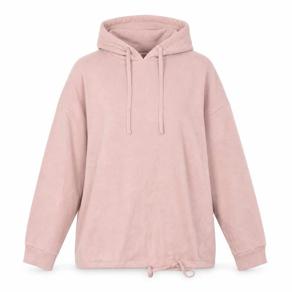 Front view of Very women’s pink pullover hoodie, size M