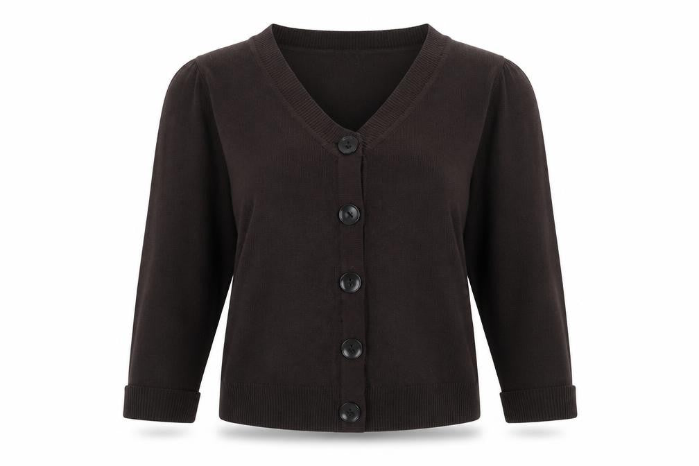 Front view of Papaya women’s brown jacket, size UK 14