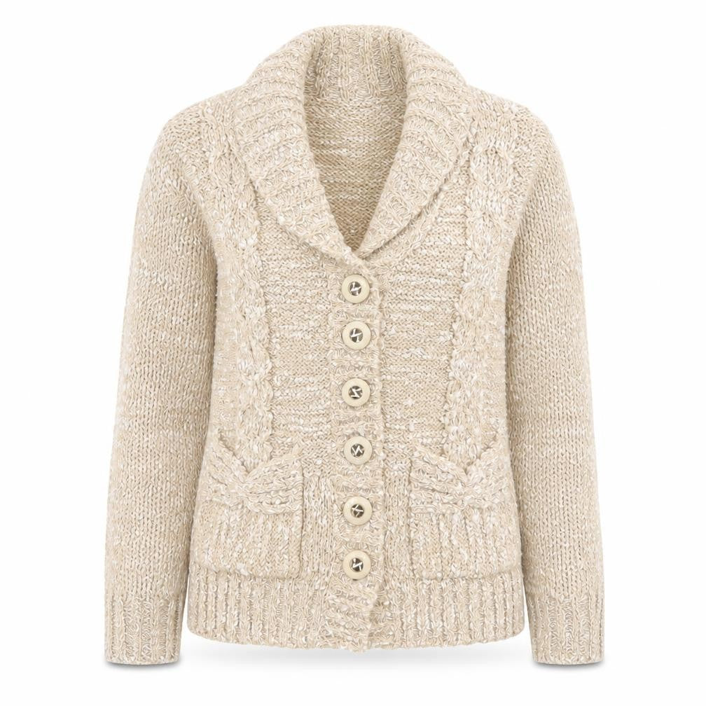 Front view of Ann McCarthey women’s beige jacket, size M