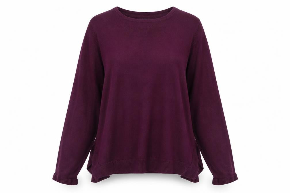 Front view of Wllis women’s purple jumper, size UK 12