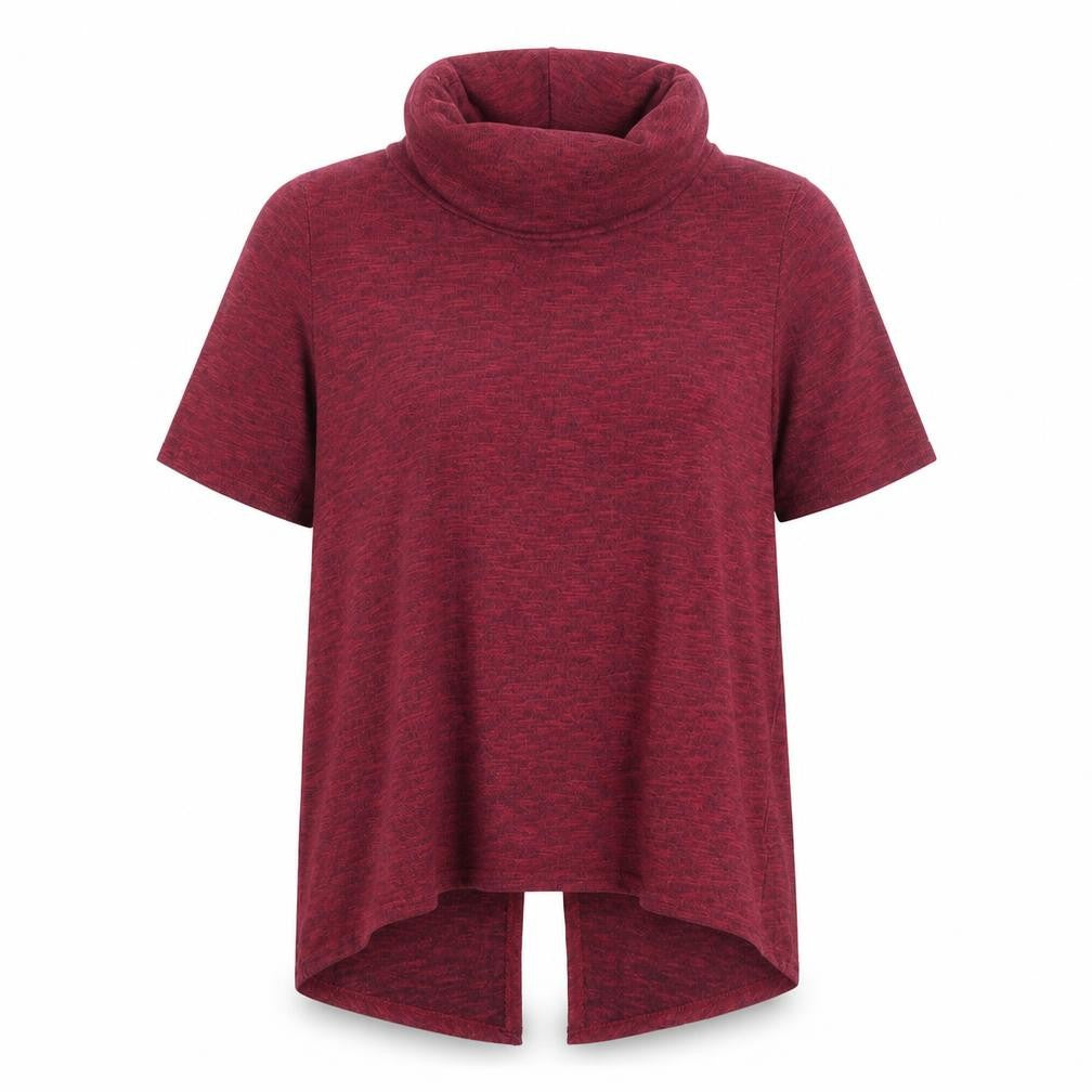 Front view of Miss Selfridge women’s red basic t-shirt, size UK 8