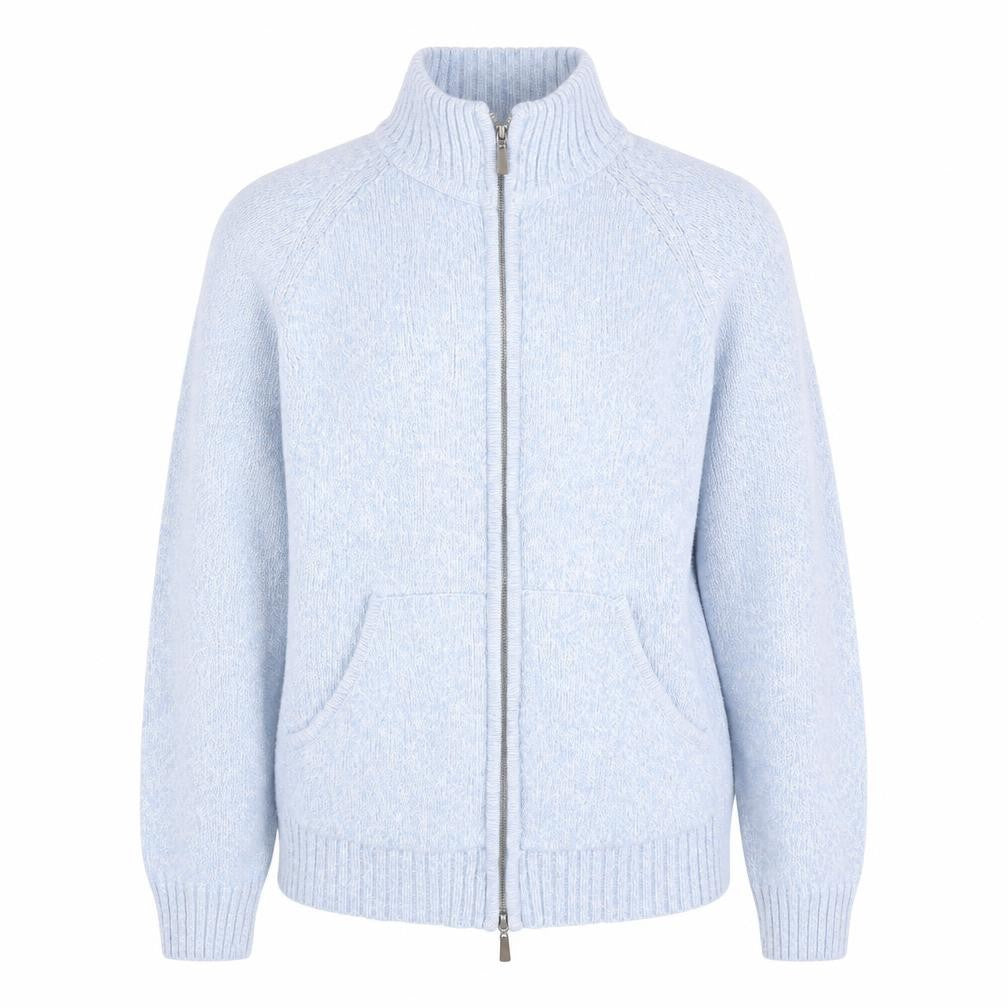 Front view of Jumper women’s blue full zip sweatshirt, size M