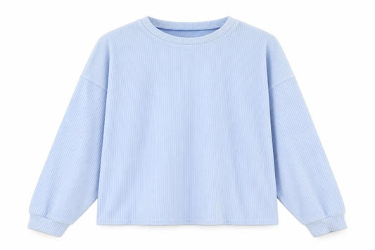 Front view of New Look women’s blue striped jumper, size L