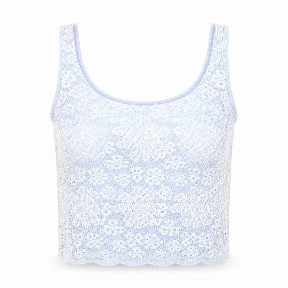Topshop Womens Blue Floral  Cropped Tank Size 6