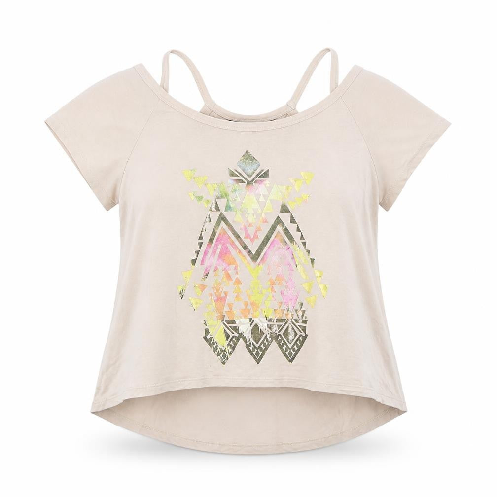 Front view of Internationale women’s pink basic t-shirt, size UK 10