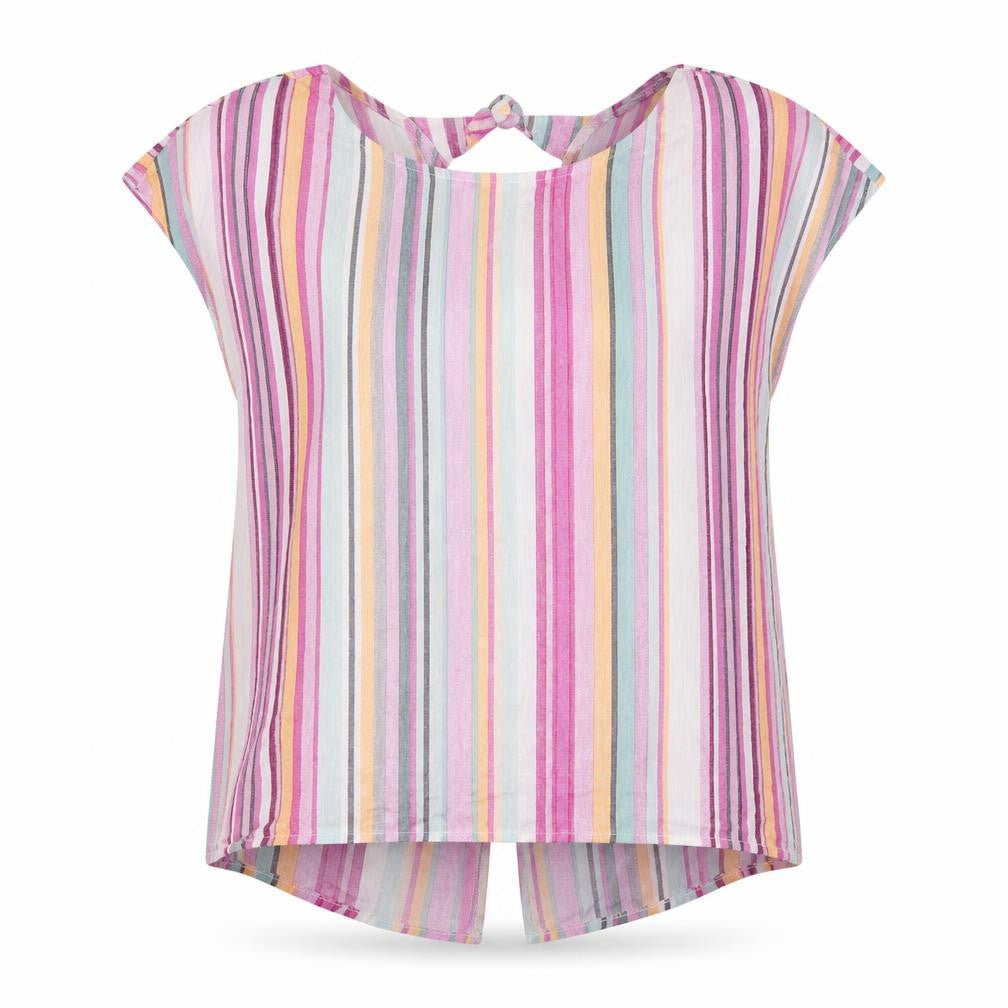 Front view of SHEIN women’s multicoloured striped basic blouse, size L