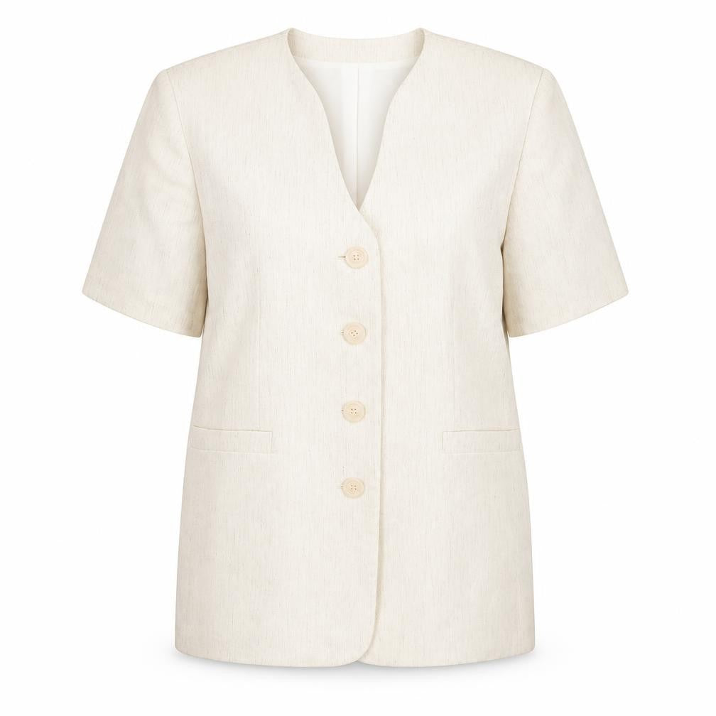 Front view of CANADA women’s ivory jacket blazer, size UK 14