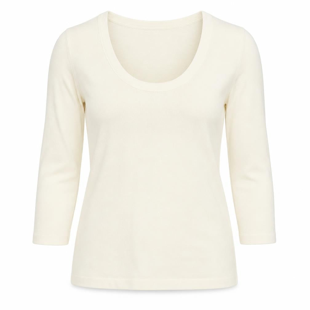 Front view of AMARANTO women’s ivory knit jumper, size UK 12