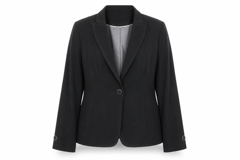 Front view of Marks & Spencer women’s grey jacket blazer, size UK 14