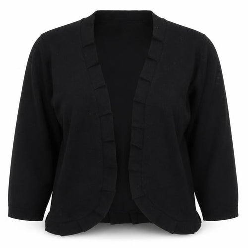 Preworn Womens Black  Rayon Cardigan Jumper Size M