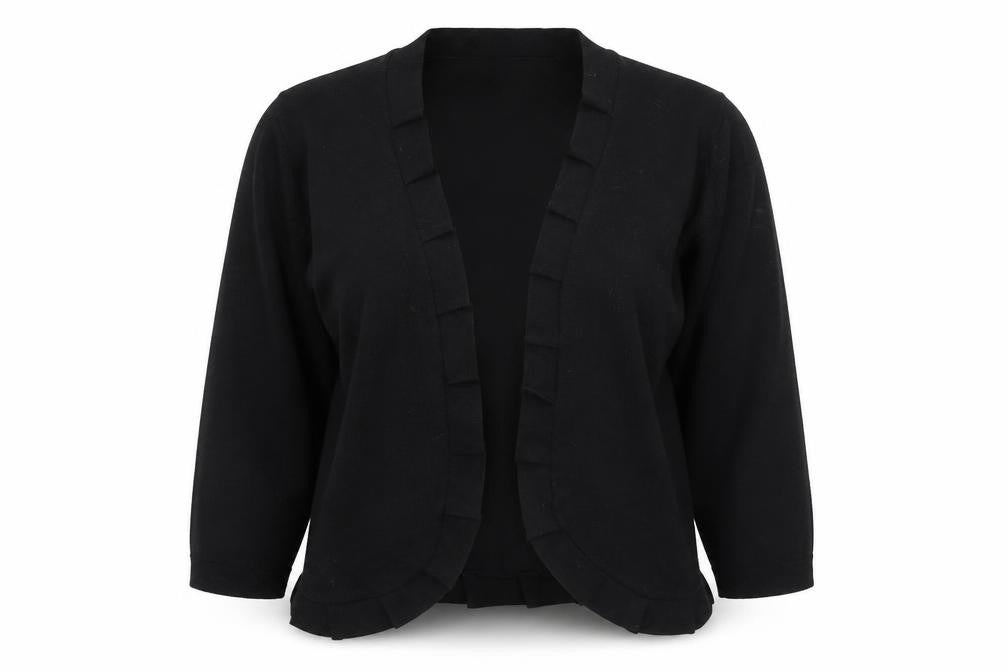 Preworn Womens Black  Rayon Cardigan Jumper Size M