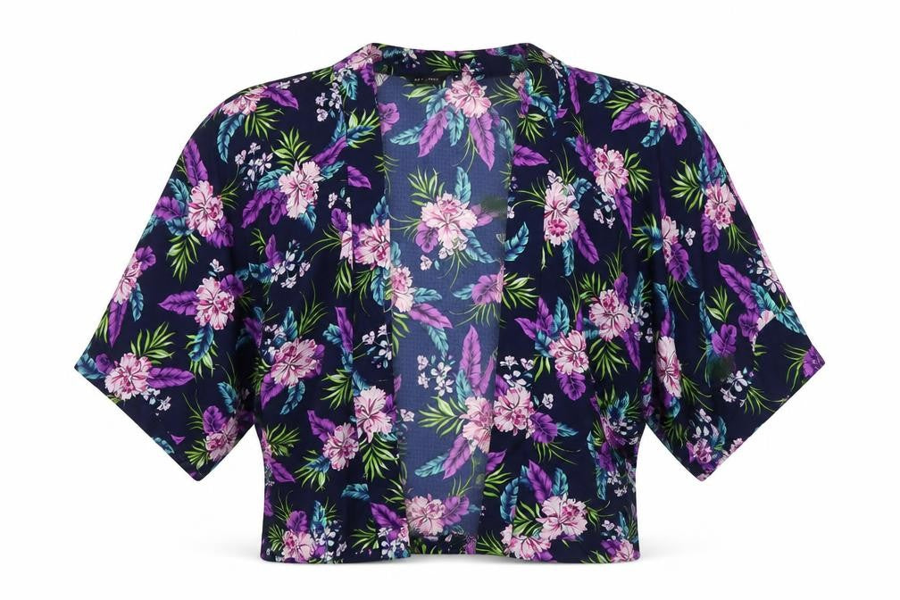 New Look Womens Blue Floral  Cardigan Jumper Size 12