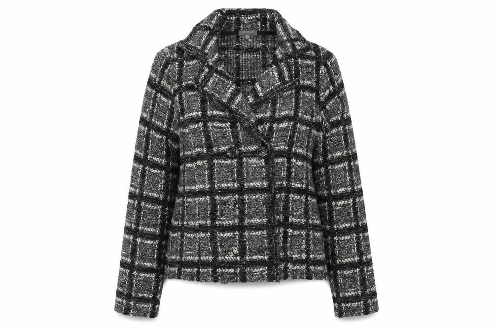 Front view of Per Una women’s black pea coat jacket, size M