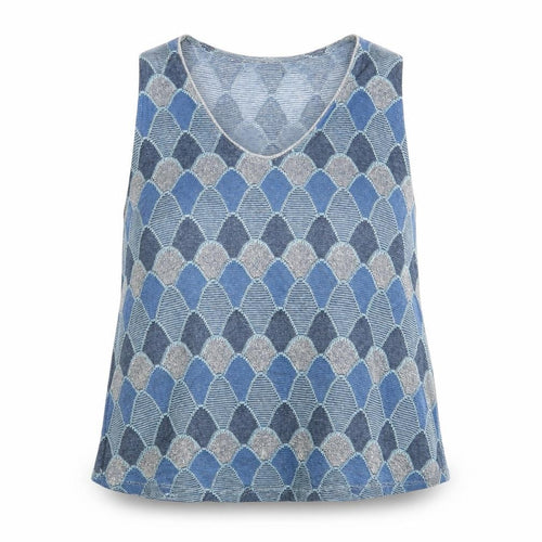 DanevaDNV Womens Blue Argyle/Diamond  Vest Sweatshirt Size XL