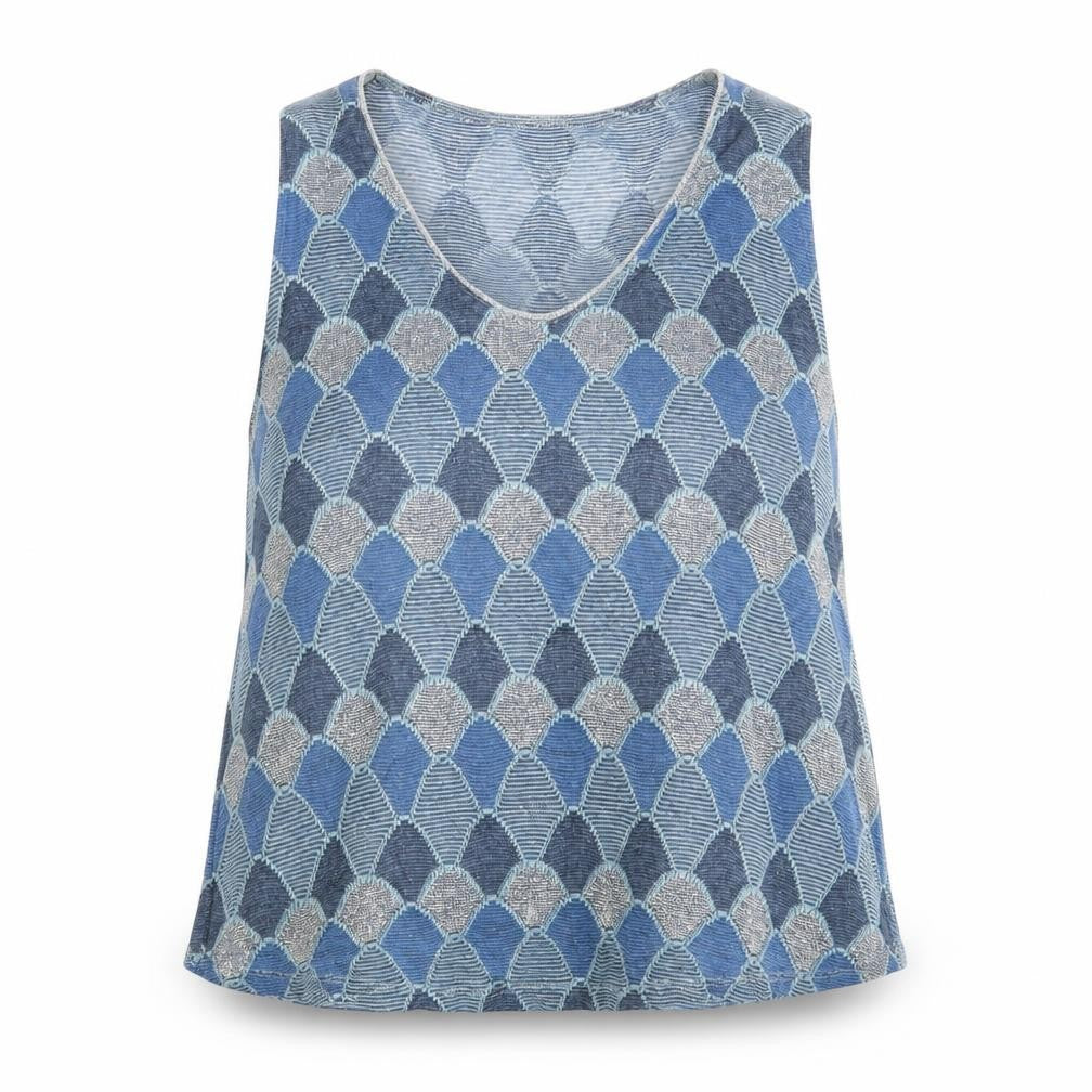 DanevaDNV Womens Blue Argyle/Diamond  Vest Sweatshirt Size XL