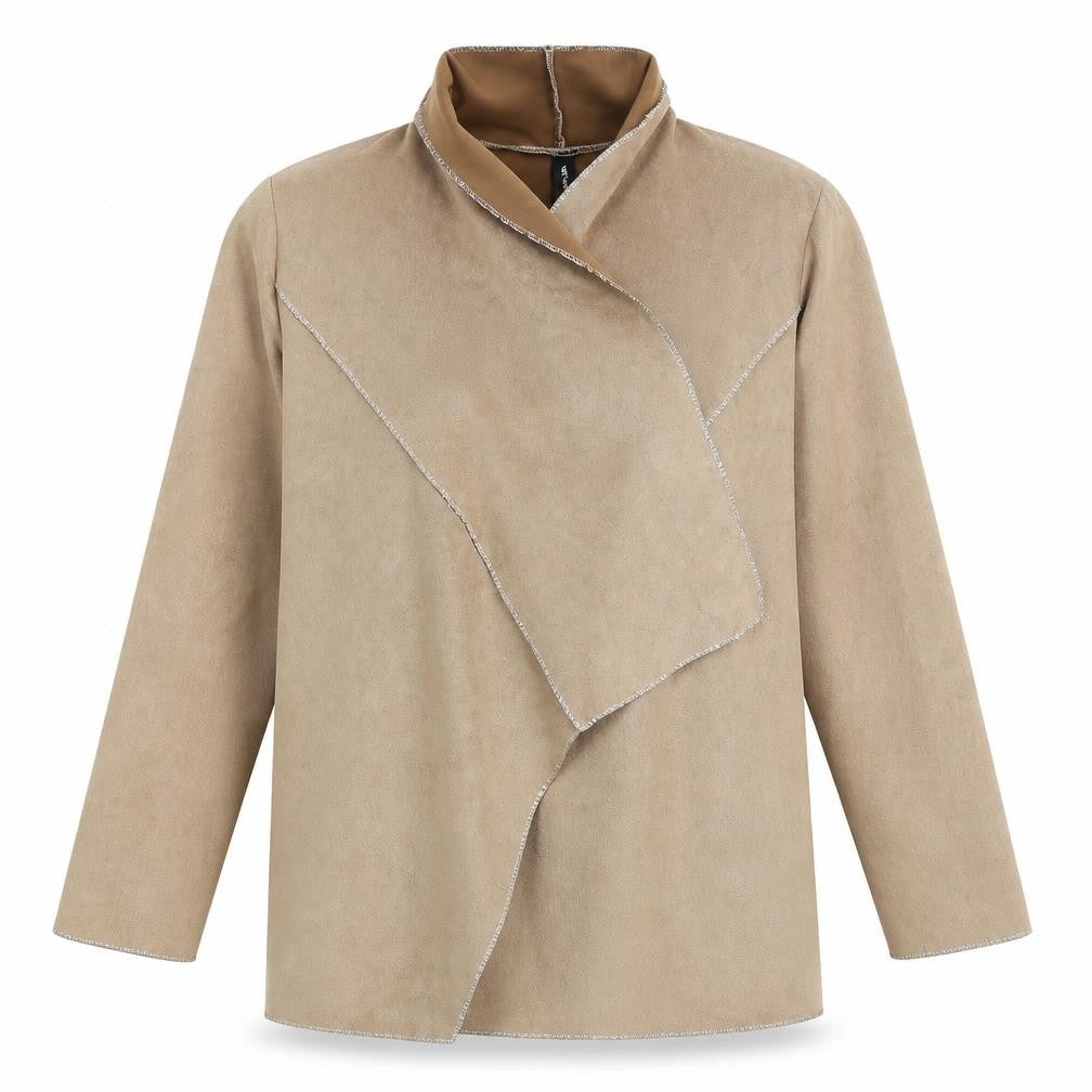 Front view of New Collection women’s brown wrap jumper one size