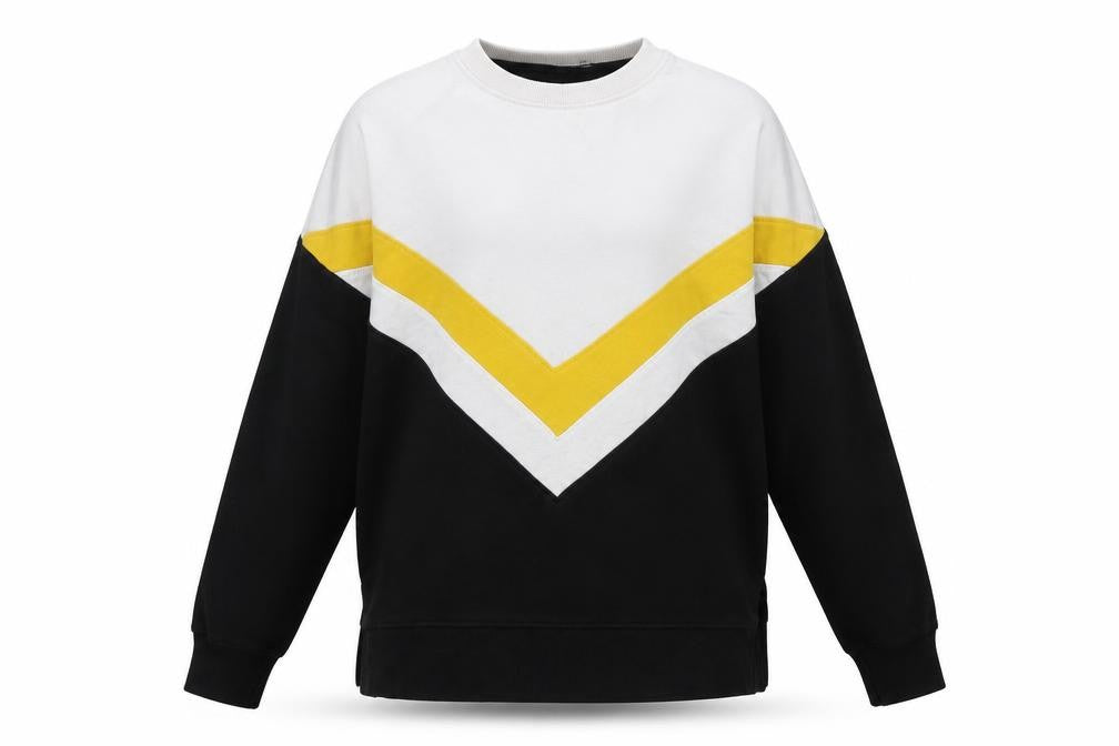 Front view of New Look women’s black pullover sweatshirt, size UK 8
