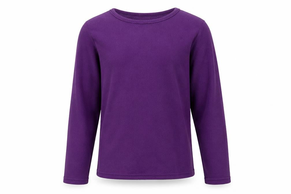 Front view of F&F girls’ purple pullover sweatshirt, size 12, years