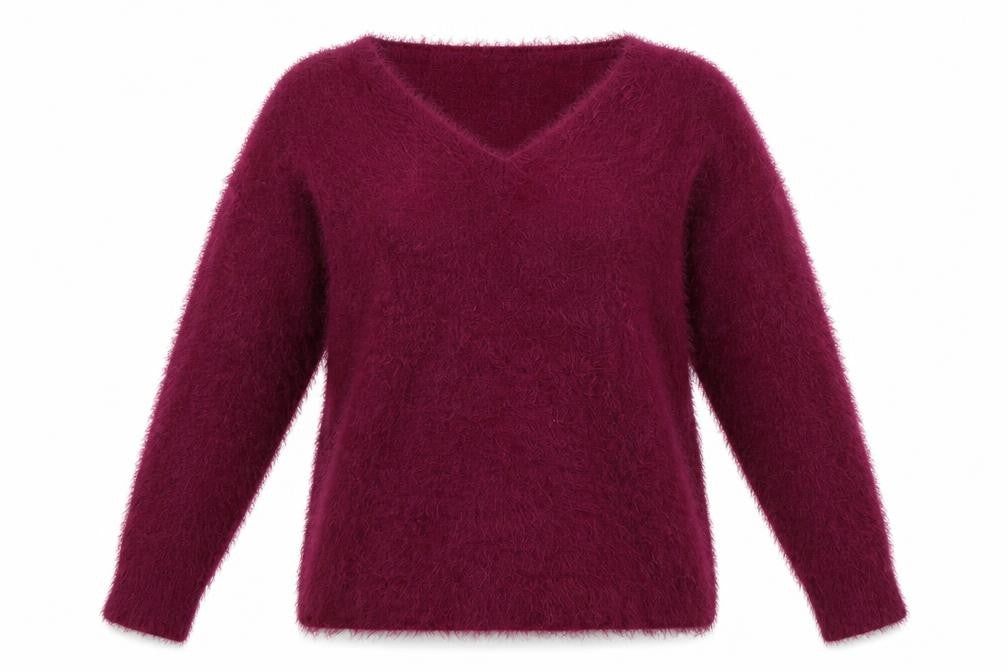 Front view of Peacocks women’s purple pullover sweatshirt, size S