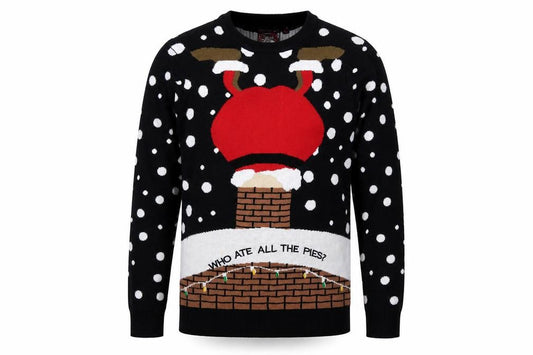 Front view of Brave Soul men’s blue polka dot pullover sweatshirt, size S, - christmas