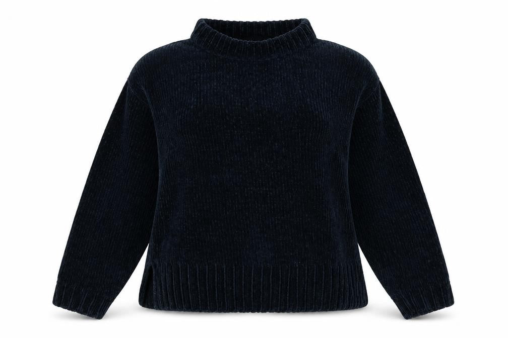 Front view of Marks & Spencer women’s blue pullover sweatshirt, size M