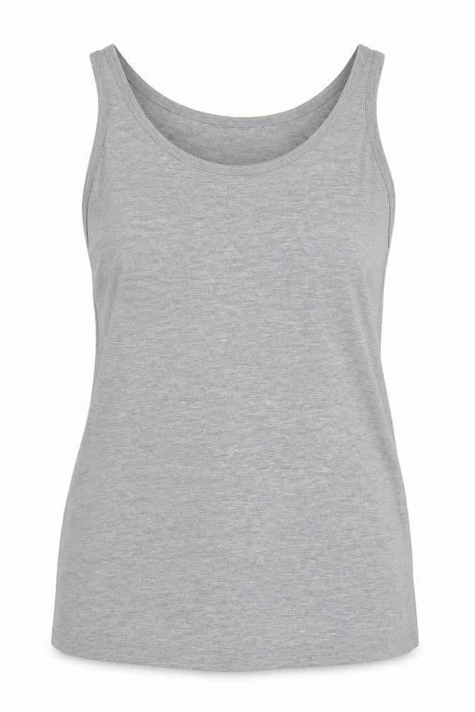Front view of Preworn women’s grey basic tank, size XL