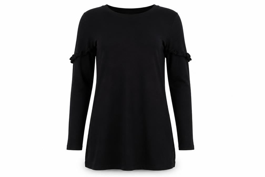 Front view of New Look women’s black a-line, size UK 10